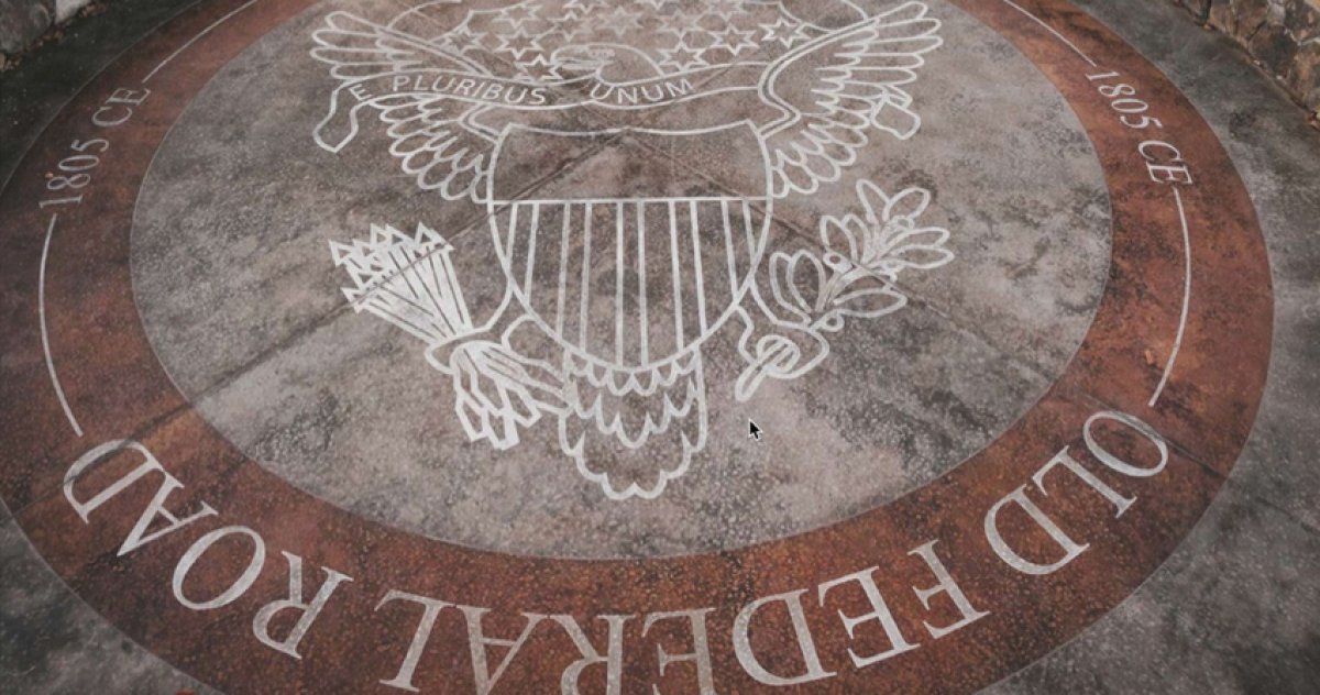 Old Federal Road Seal Installation