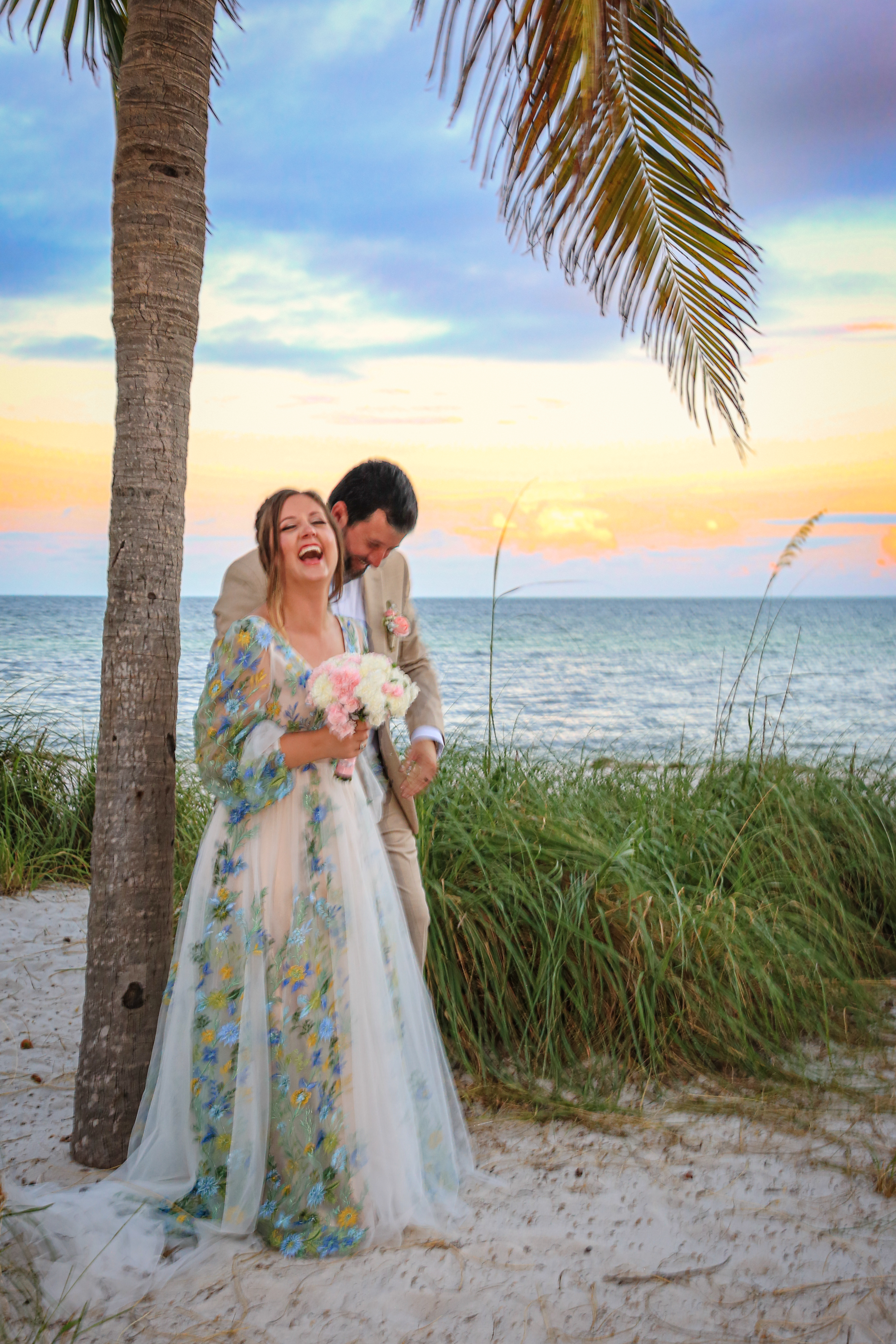 Wedding Couples on Smathers Beach by Southernmost Weddings Key West