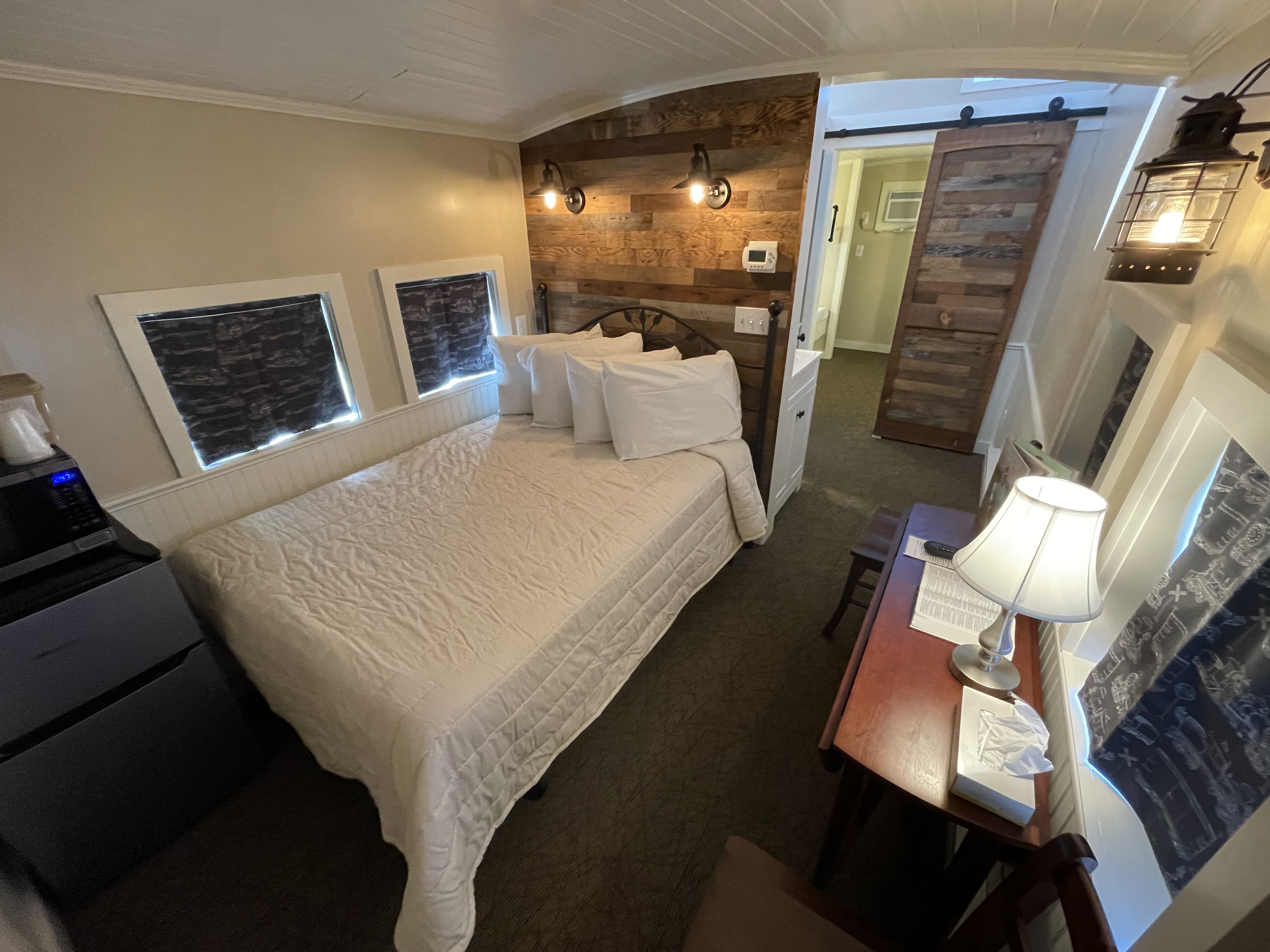 interior view of large family caboose motel room