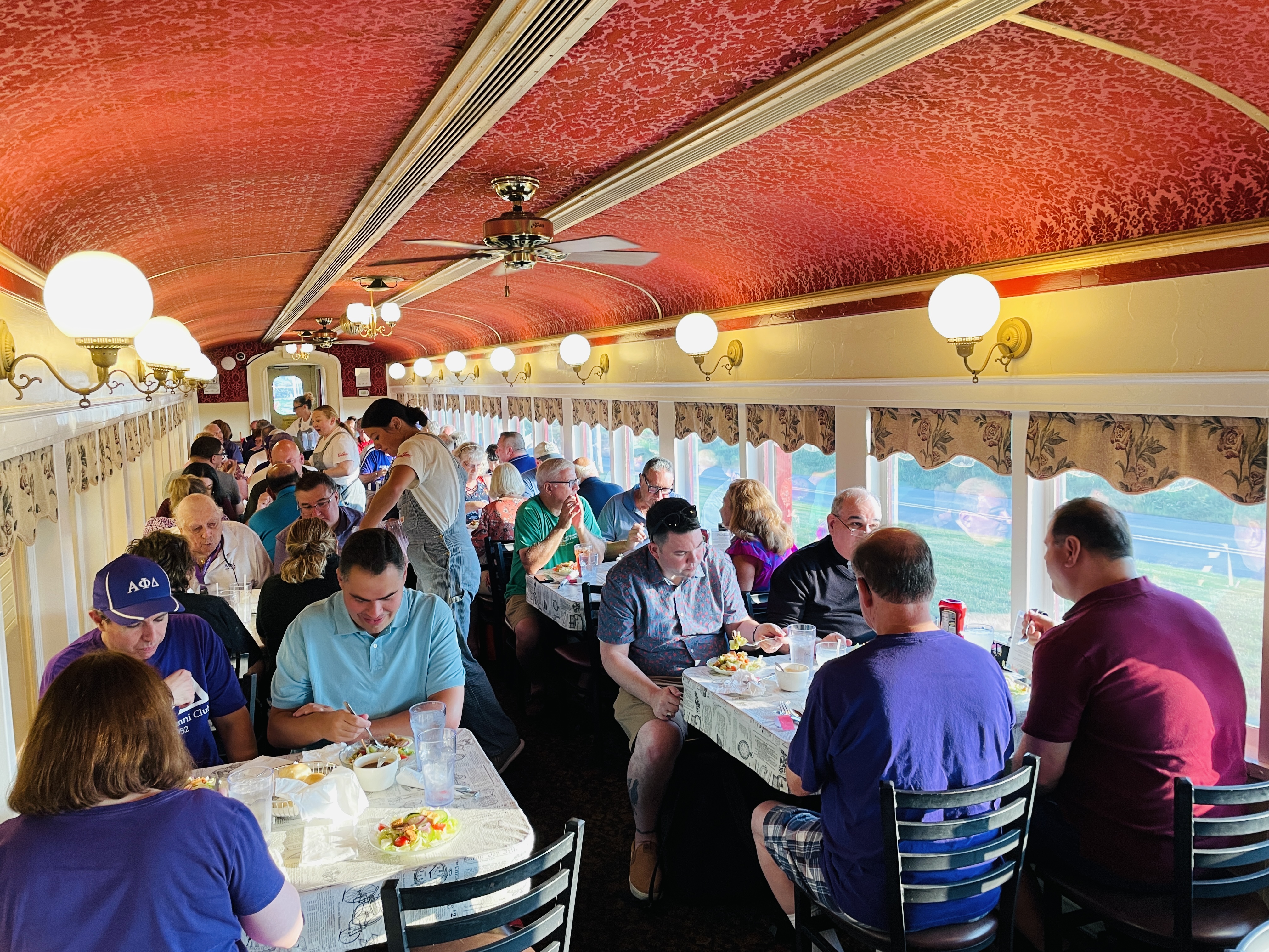 interior of 1920's era Pennsylvania Railroad Dining Car