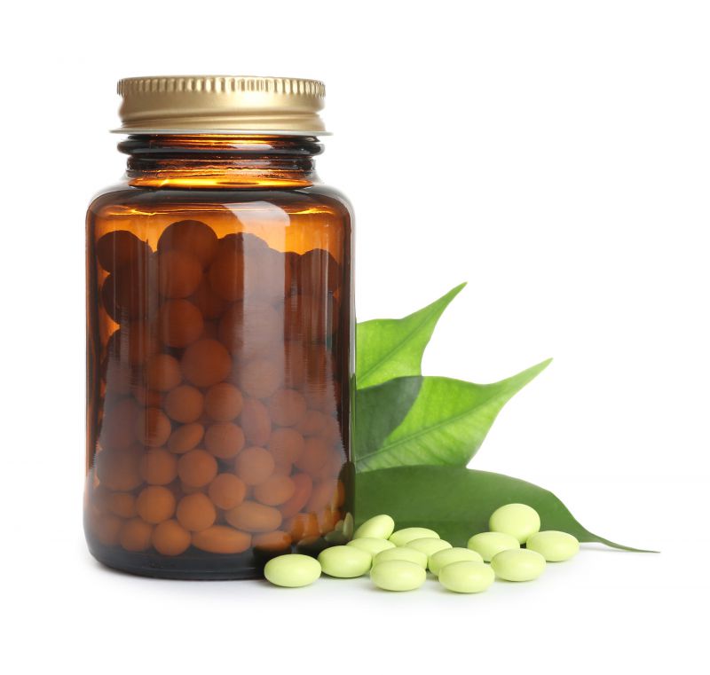 Vitamin bottle with supplements